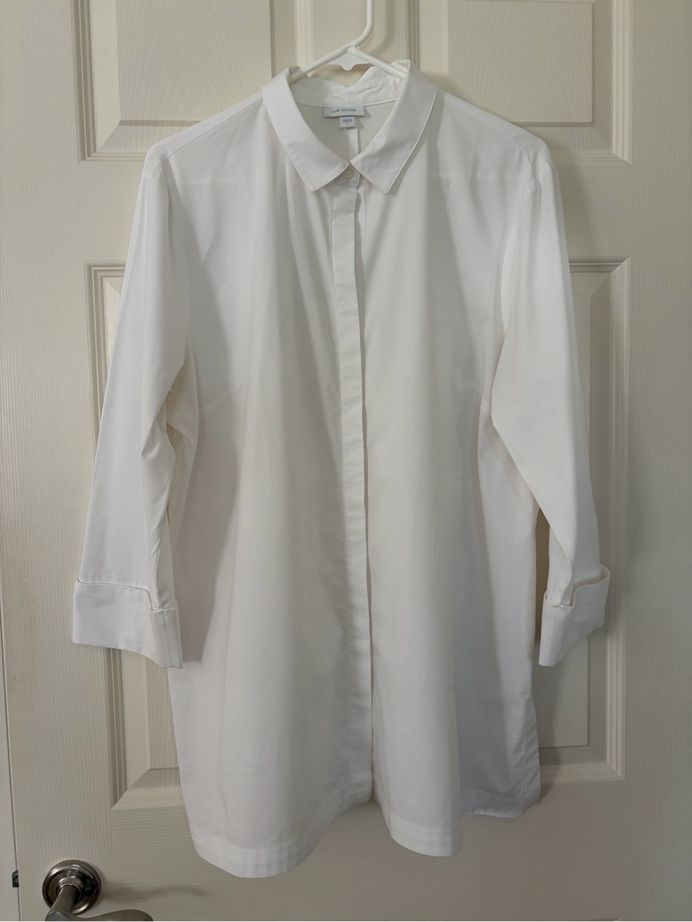J. Jill White Button-Front Tunic Shirt